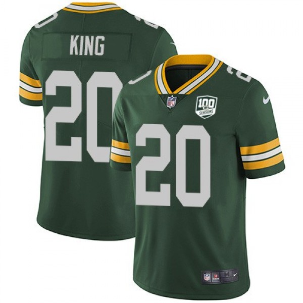 Nike Packers #20 Kevin King Green Team Color Men's 100th Season Stitched NFL Vapor Untouchable Limited Jersey