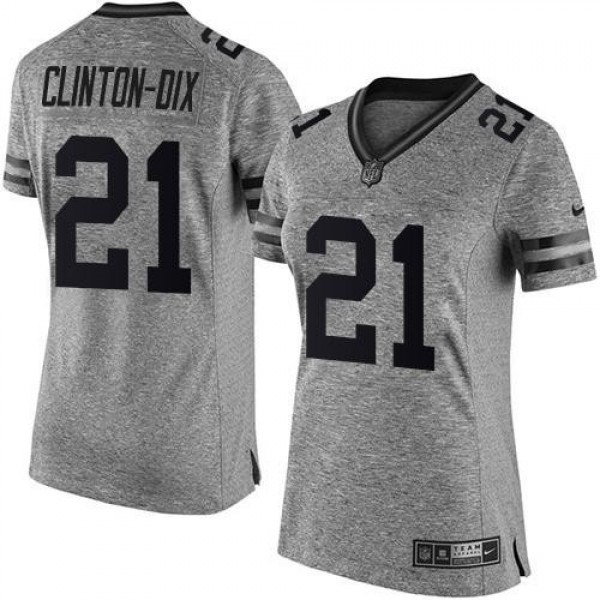 Women's Packers #21 Ha Ha Clinton-Dix Gray Stitched NFL Limited Gridiron Gray Jersey