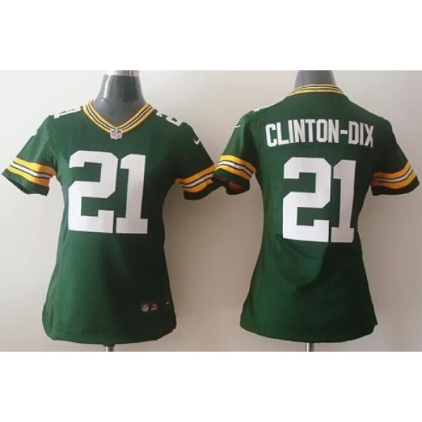 Women's Packers #21 Ha Ha Clinton-Dix Green Team Color Stitched NFL Elite Jersey