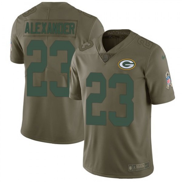 Nike Packers #23 Jaire Alexander Olive Men's Stitched NFL Limited 2017 Salute To Service Jersey