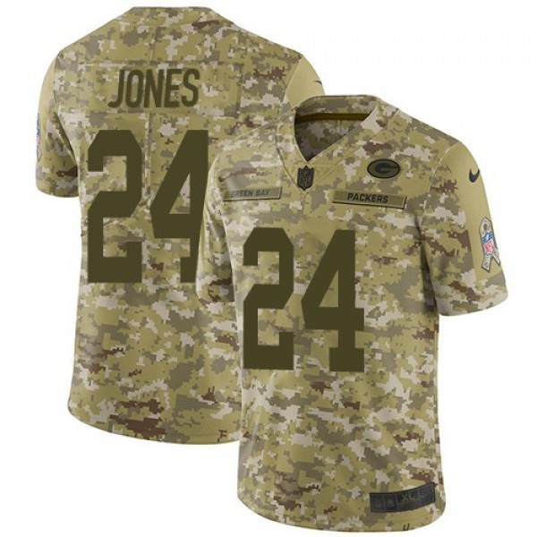 Nike Packers #24 Josh Jones Camo Men's Stitched NFL Limited 2018 Salute To Service Jersey