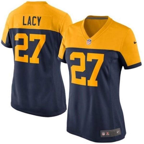 Women's Packers #27 Eddie Lacy Navy Blue Alternate Stitched NFL New Elite Jersey