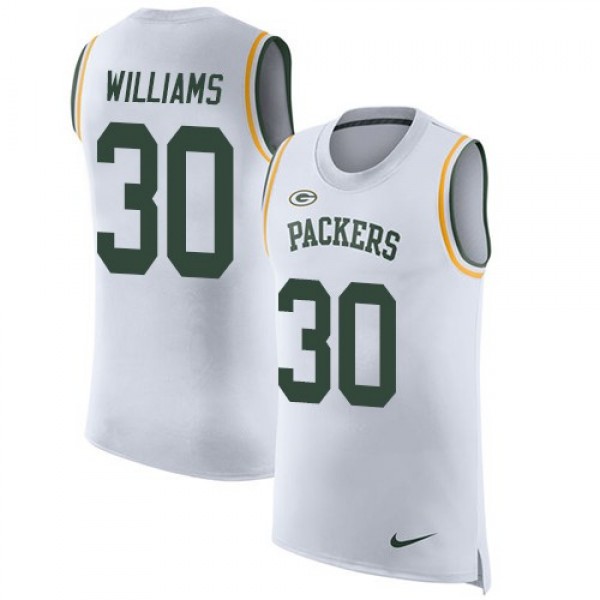 Nike Packers #30 Jamaal Williams White Men's Stitched NFL Limited Rush Tank Top Jersey