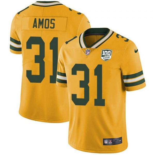 Nike Packers #31 Adrian Amos Yellow Men's 100th Season Stitched NFL Limited Rush Jersey