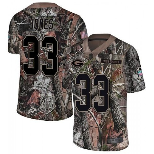 Nike Packers #33 Aaron Jones Camo Men's Stitched NFL Limited Rush Realtree Jersey