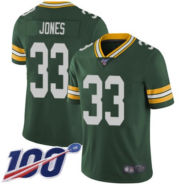 Nike Packers #33 Aaron Jones Green Team Color Men's Stitched NFL 100th Season Vapor Limited Jersey