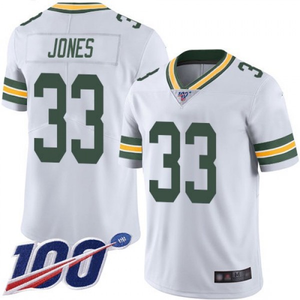 Nike Packers #33 Aaron Jones White Men's Stitched NFL 100th Season Vapor Limited Jersey