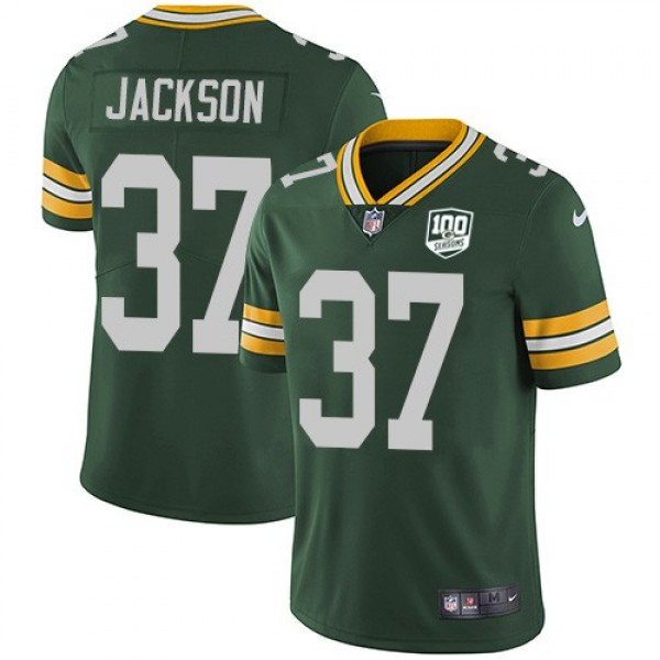 Nike Packers #37 Josh Jackson Green Team Color Men's 100th Season Stitched NFL Vapor Untouchable Limited Jersey