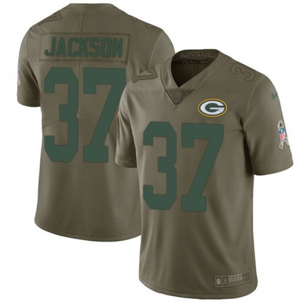 Nike Packers #37 Josh Jackson Olive Men's Stitched NFL Limited 2017 Salute To Service Jersey