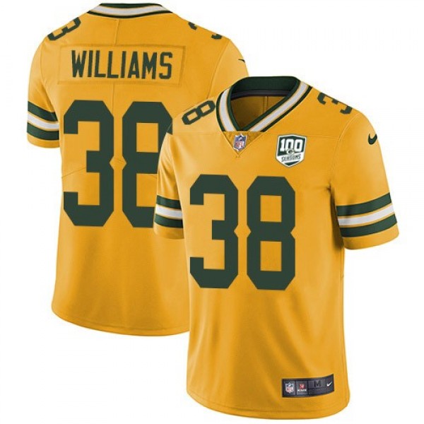 Nike Packers #38 Tramon Williams Yellow Men's 100th Season Stitched NFL Limited Rush Jersey
