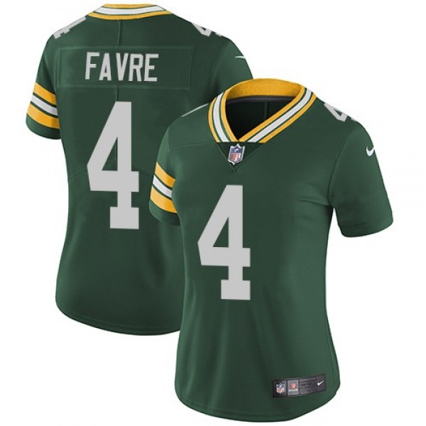 Women's Packers #4 Brett Favre Green Team Color Stitched NFL Vapor Untouchable Limited Jersey