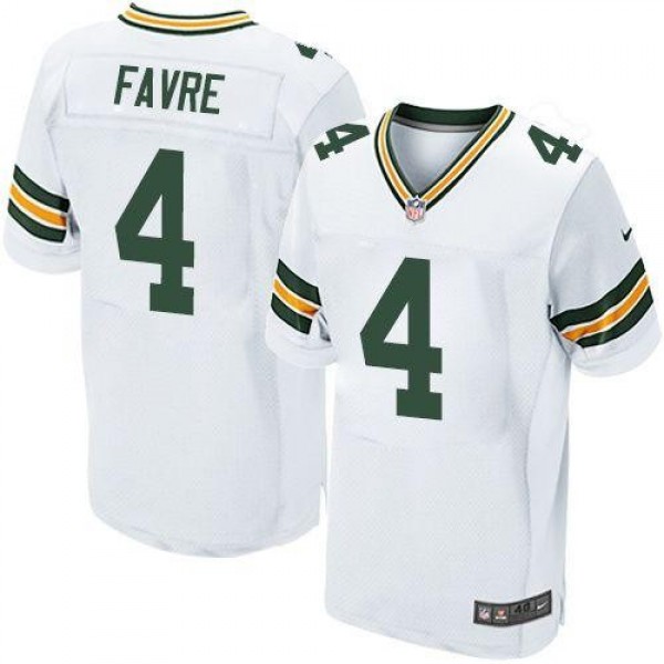 Nike Packers #4 Brett Favre White Men's Stitched NFL Elite Jersey