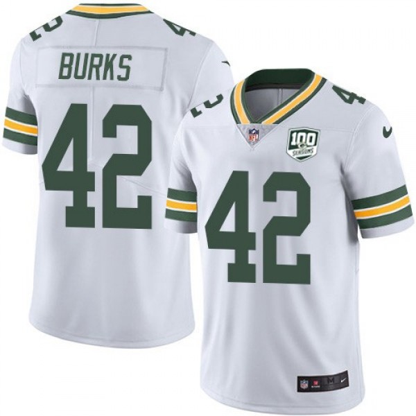 Nike Packers #42 Oren Burks White Men's 100th Season Stitched NFL Vapor Untouchable Limited Jersey