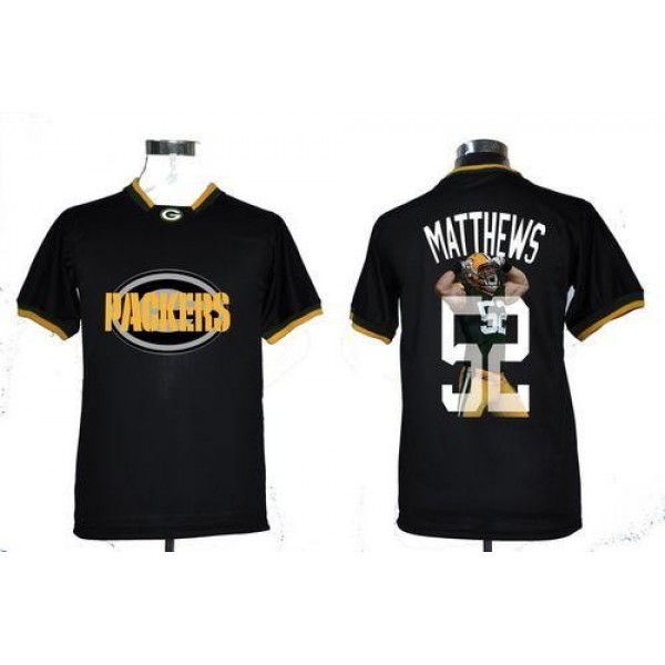 Nike Packers #52 Clay Matthews Black Men's NFL Game All Star Fashion Jersey