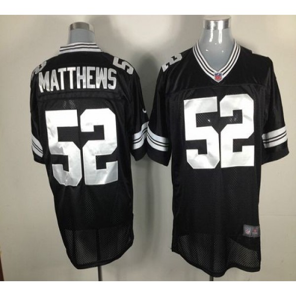 Nike Packers #52 Clay Matthews Black Shadow Men's Stitched NFL Elite Jersey
