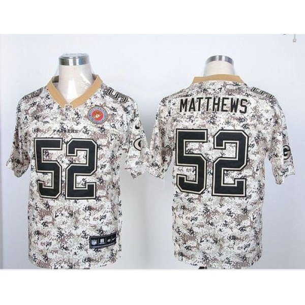 Nike Packers #52 Clay Matthews Camo USMC Men's Stitched NFL Elite Jersey