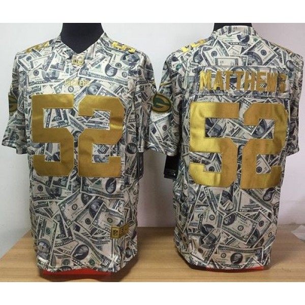 Nike Packers #52 Clay Matthews Dollar Fashion Men's Stitched NFL Elite Jersey