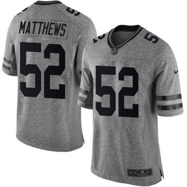 Nike Packers #52 Clay Matthews Gray Men's Stitched NFL Limited Gridiron Gray Jersey