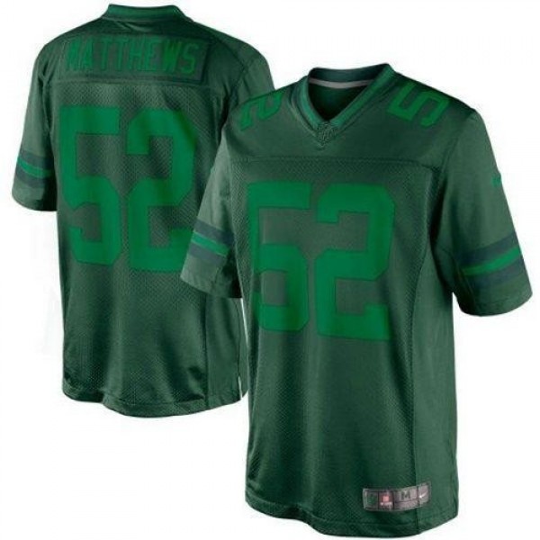 Nike Packers #52 Clay Matthews Green Men's Stitched NFL Drenched Limited Jersey