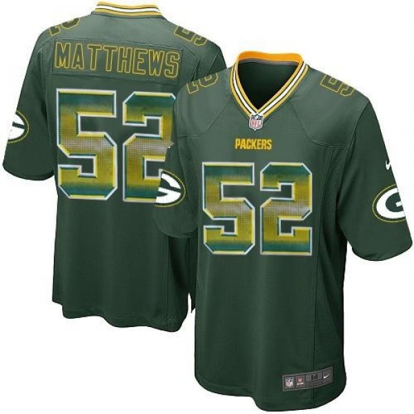 Nike Packers #52 Clay Matthews Green Team Color Men's Stitched NFL Limited Strobe Jersey