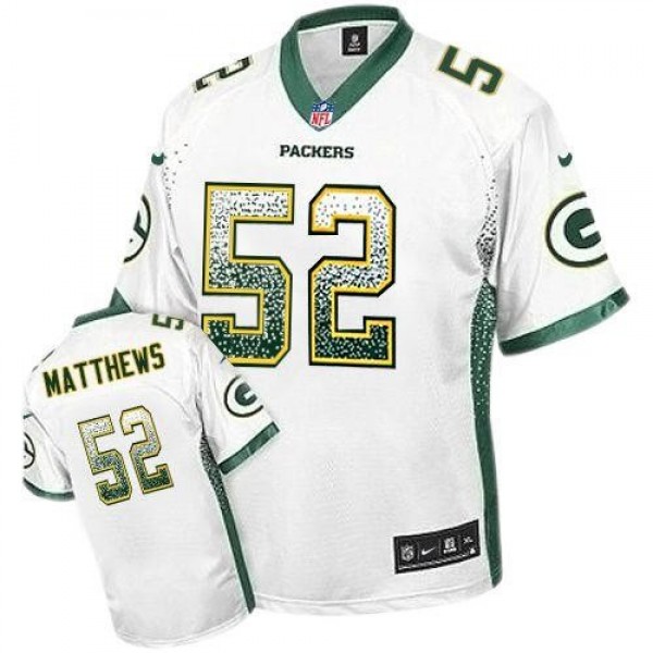 Nike Packers #52 Clay Matthews White Men's Stitched NFL Elite Drift Fashion Jersey