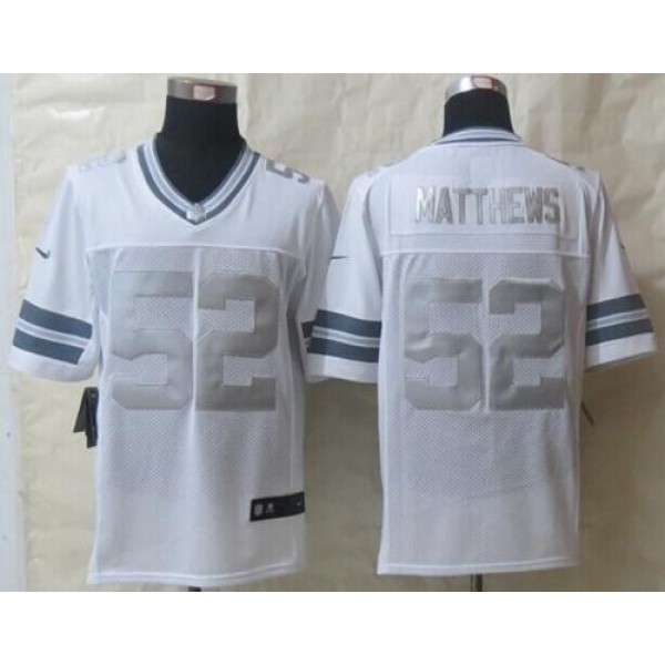Nike Packers #52 Clay Matthews White Men's Stitched NFL Limited Platinum Jersey