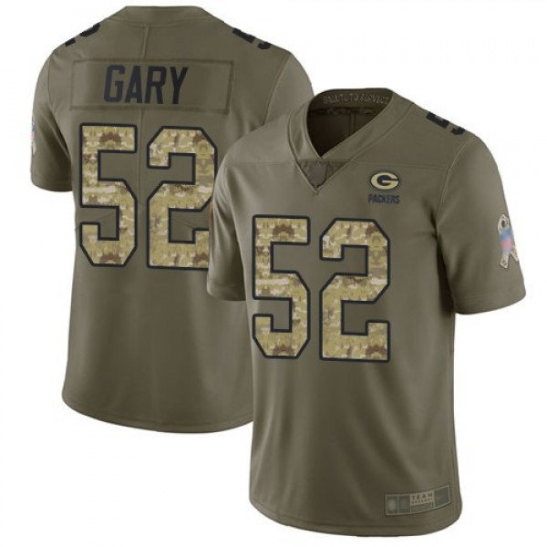 Nike Packers #52 Rashan Gary Olive/Camo Men's Stitched NFL Limited 2017 Salute To Service Jersey