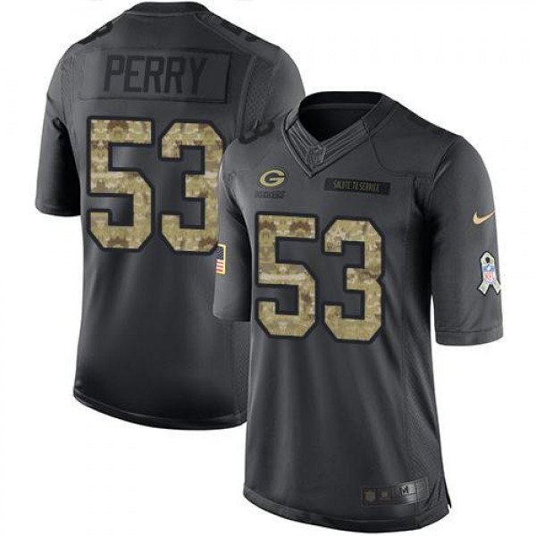 Nike Packers #53 Nick Perry Black Men's Stitched NFL Limited 2016 Salute To Service Jersey