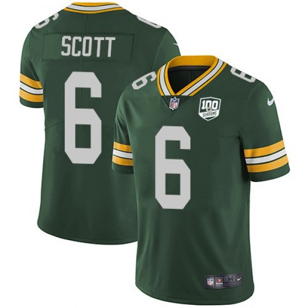 Nike Packers #6 JK Scott Green Team Color Men's 100th Season Stitched NFL Vapor Untouchable Limited Jersey