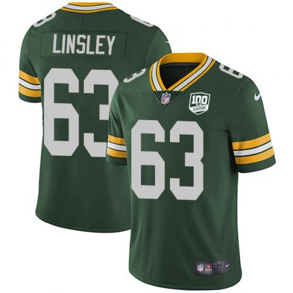 Nike Packers #63 Corey Linsley Green Team Color Men's 100th Season Stitched NFL Vapor Untouchable Limited Jersey
