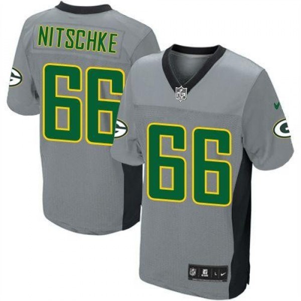 Nike Packers #66 Ray Nitschke Grey Shadow Men's Stitched NFL Elite Jersey
