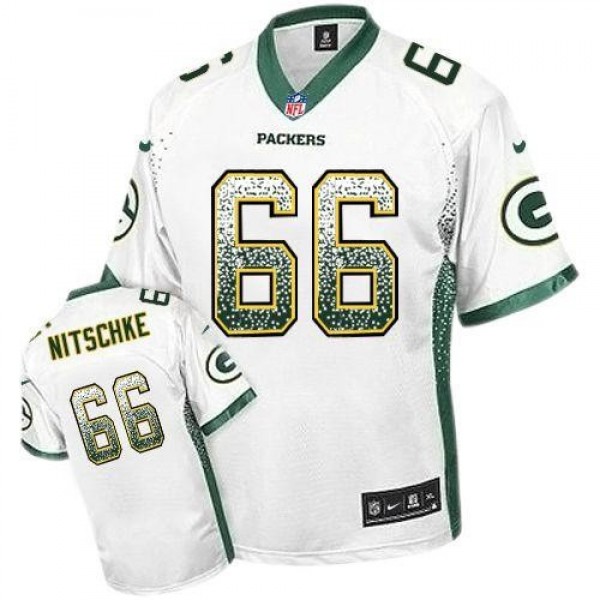Nike Packers #66 Ray Nitschke White Men's Stitched NFL Elite Drift Fashion Jersey