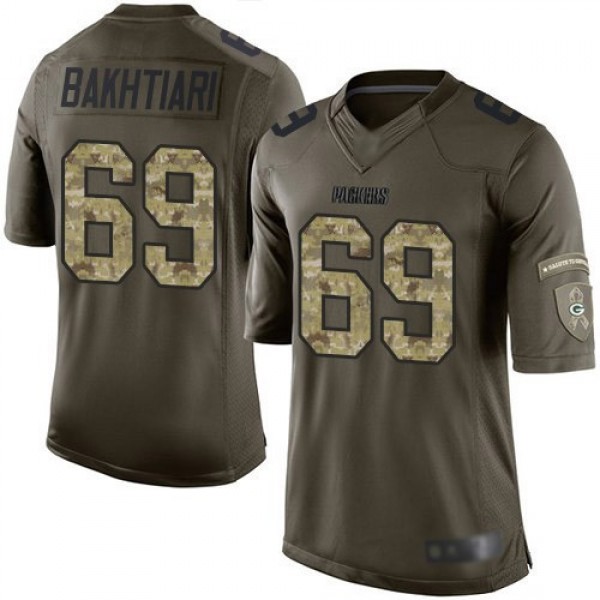 Nike Packers #69 David Bakhtiari Green Men's Stitched NFL Limited 2015 Salute to Service Jersey