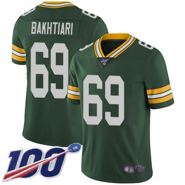 Nike Packers #69 David Bakhtiari Green Team Color Men's Stitched NFL 100th Season Vapor Limited Jersey