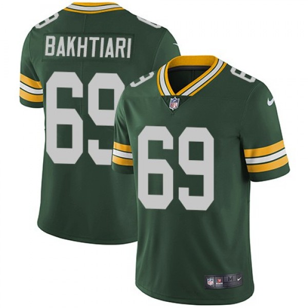 Nike Packers #69 David Bakhtiari Green Team Color Men's Stitched NFL Vapor Untouchable Limited Jersey