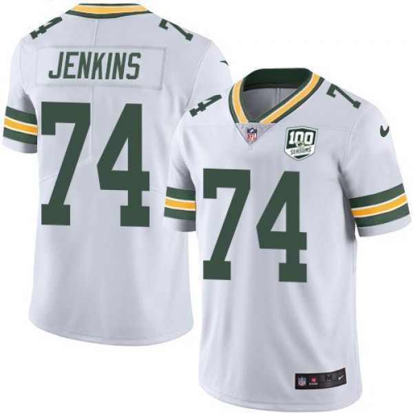 ايباد ابل مع قلم Nike Packers #74 Elgton Jenkins White Men's 100th Season Stitched ... ايباد ابل مع قلم