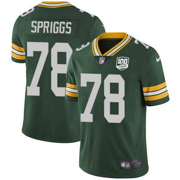 Nike Packers #78 Jason Spriggs Green Team Color Men's 100th Season Stitched NFL Vapor Untouchable Limited Jersey