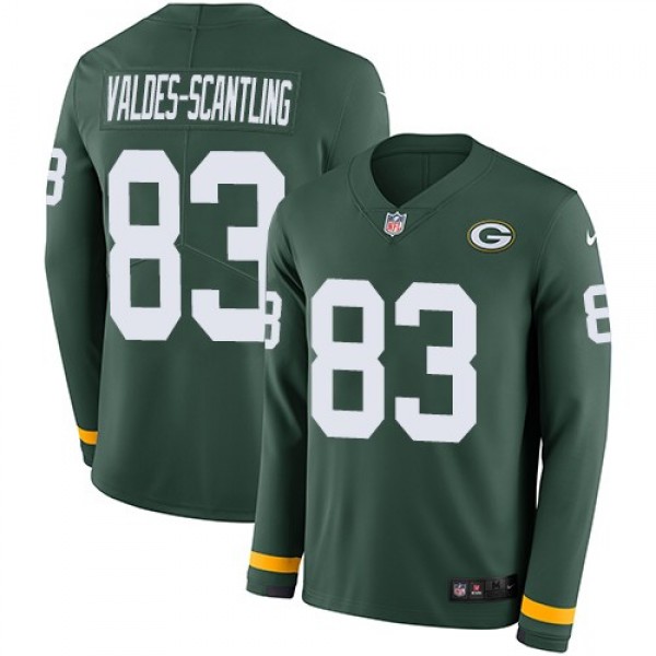 Nike Packers #83 Marquez Valdes-Scantling Green Team Color Men's Stitched NFL Limited Therma Long Sleeve Jersey