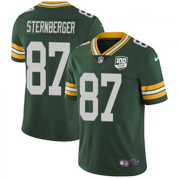 Nike Packers #87 Jace Sternberger Green Team Color Men's 100th Season Stitched NFL Vapor Untouchable Limited Jersey