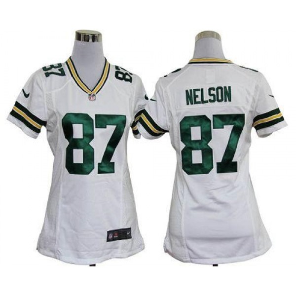 Women's Packers #87 Jordy Nelson White Stitched NFL Elite Jersey