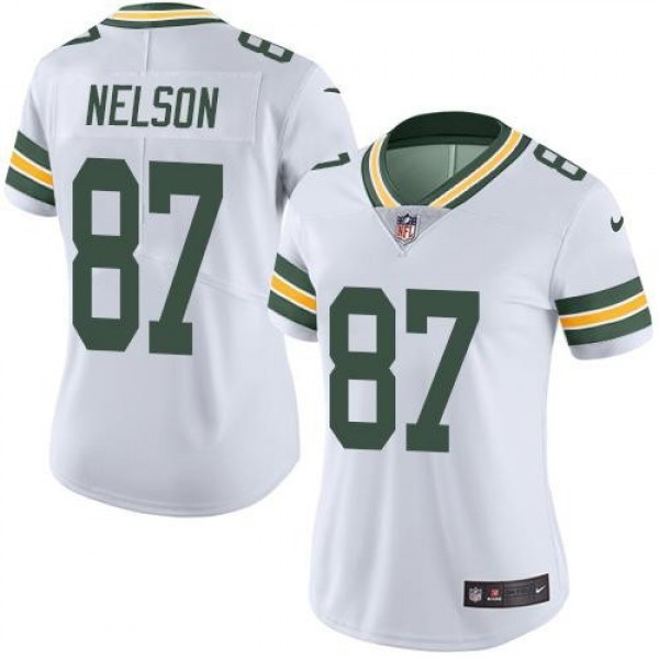 Women's Packers #87 Jordy Nelson White Stitched NFL Vapor Untouchable Limited Jersey