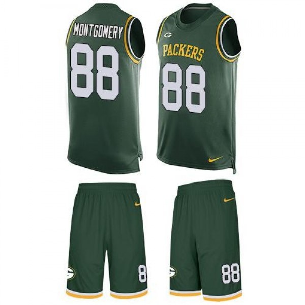 Nike Packers #88 Ty Montgomery Green Team Color Men's Stitched NFL Limited Tank Top Suit Jersey