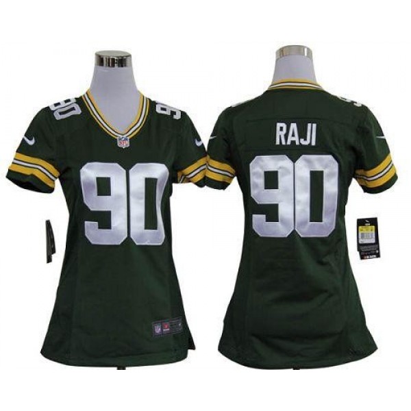 Women's Packers #90 B.J. Raji Green Team Color Stitched NFL Elite Jersey