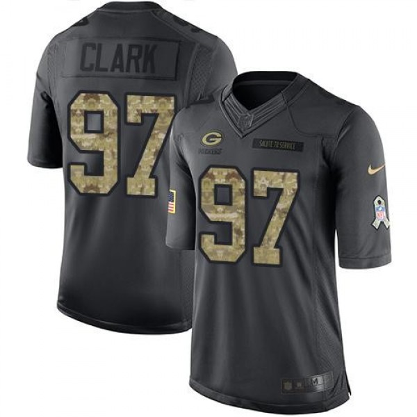 Nike Packers #97 Kenny Clark Black Men's Stitched NFL Limited 2016 Salute To Service Jersey