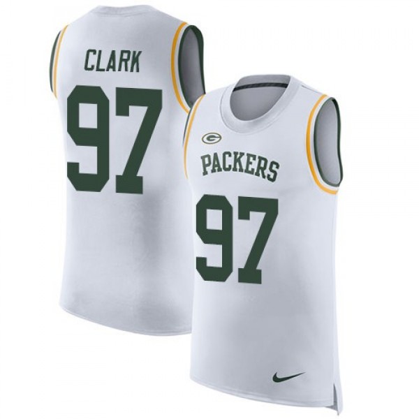 Nike Packers #97 Kenny Clark White Men's Stitched NFL Limited Rush Tank Top Jersey