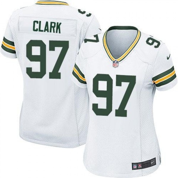 Women's Packers #97 Kenny Clark White Stitched NFL Elite Jersey