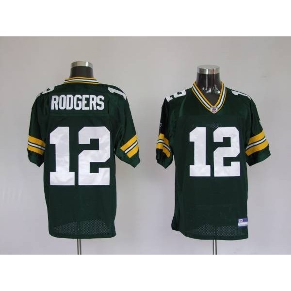 Packers #12 Aaron Rodgers Green Stitched NFL Jersey