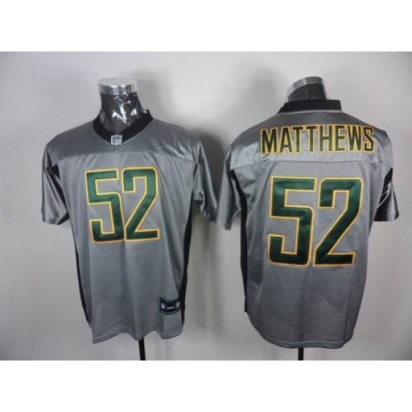 Packers #52 Clay Matthews Grey Shadow Stitched NFL Jersey