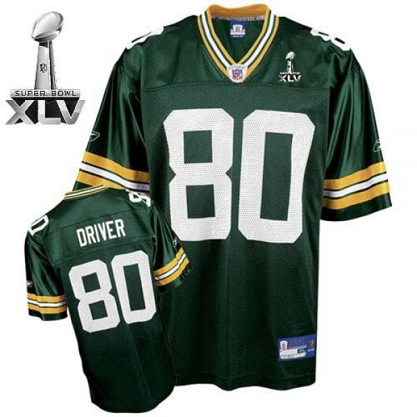 Packers #80 Donald Driver Green Super Bowl XLV Embroidered NFL Jersey