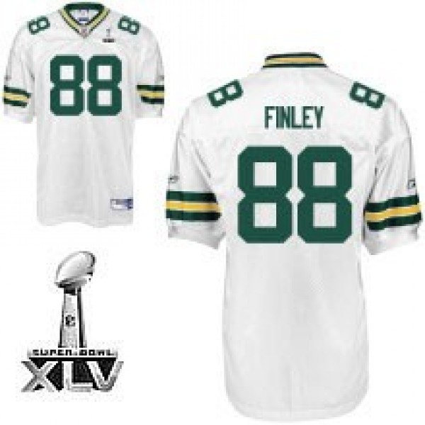 Packers #88 Jermichael Finley White Super Bowl XLV Embroidered NFL Jersey